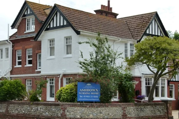 The exterior of Ashdown Nursing Home in Worthing, West Sussex